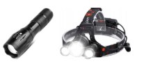 Tactical flashlight and headlamp set